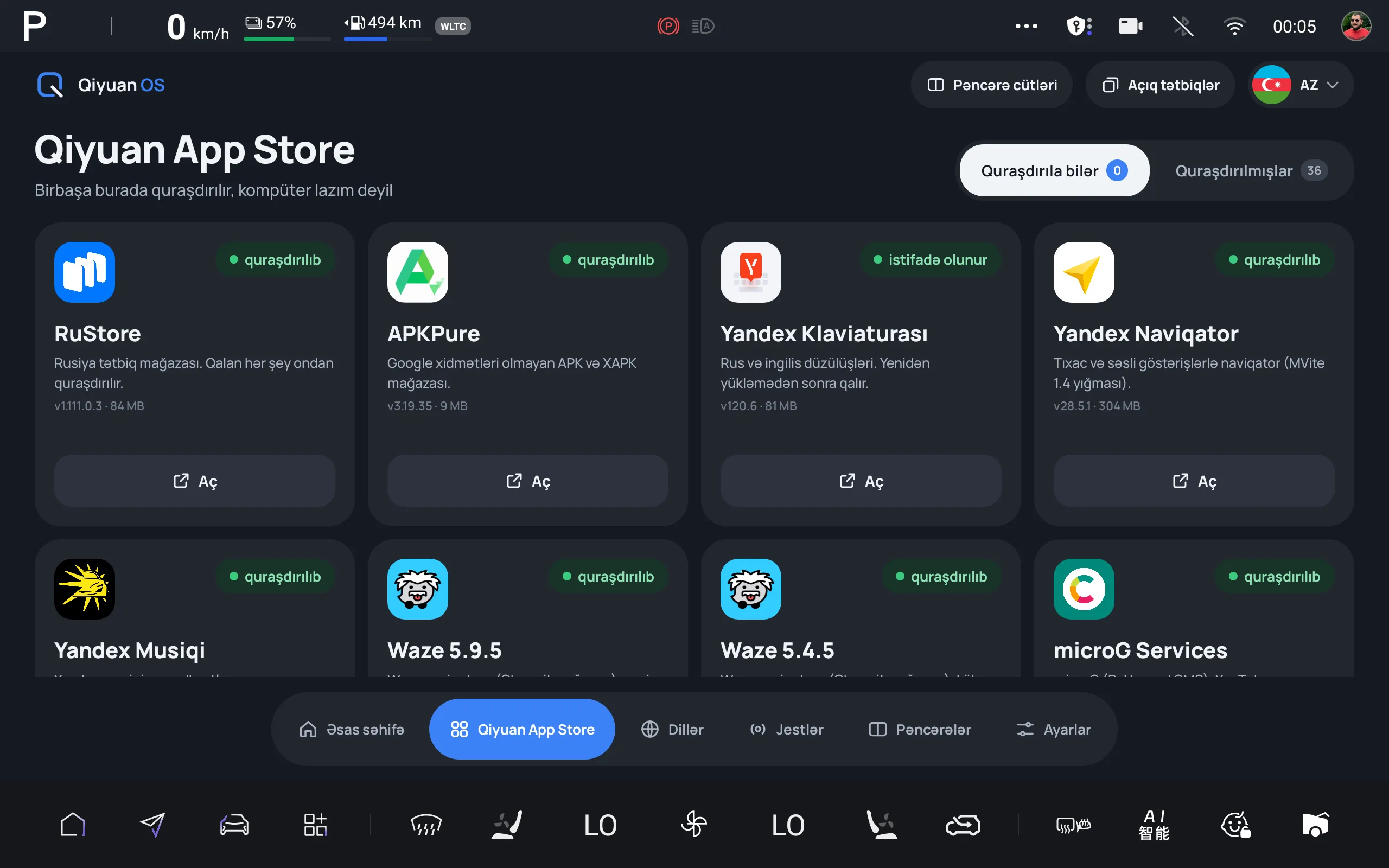 Mövcud tətbiqlərlə App Store. Quraşdırıla bilən tətbiqlər və mağazanın bölmələri.